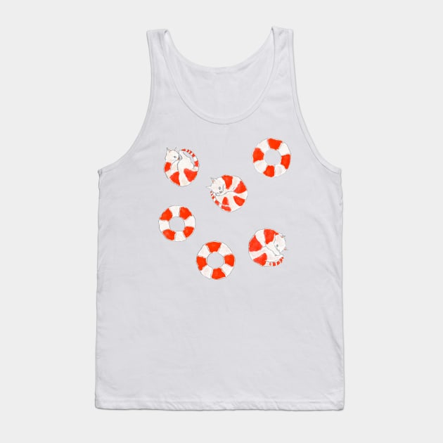 Swim Ring Kittens Tank Top by TOCOROCOMUGI